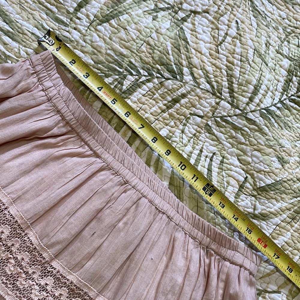 Ombré, cotton, tiered, appliqué, crochet, and ruffled skirt - Picture 6 of 7